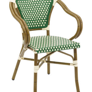 Florida Seating Green Hand Painted Aluminum Frame with PE Weave Armchair