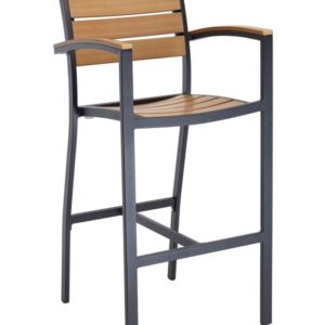Florida Seating Synthetic Teak Restaurant Barstool