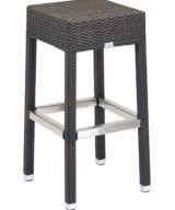 Florida Seating Indo Hand Woven PE Synthetic Wicker Over Aluminum Frame Short Barstool
