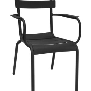 Florida Seating Black Powder Coated Aluminum Arm Chair