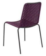 Florida Seating Black Powder Coated Steel Frame with Polypropylene Fuchsia Rope Seat and Back Side Chair