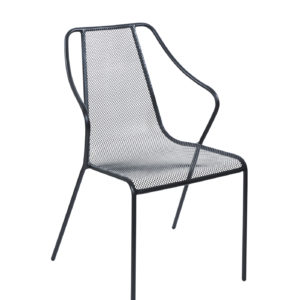BFM Kingston Black Steel Micro Mesh Arm Chair