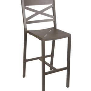 BFM Fresco Bronze Powder Coated Welded Aluminum Side Barstool 