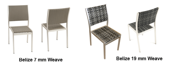 Belize Stackable Metal Side Chairs with HDPE Weaving