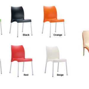 Domenica PVC and Aluminum Outdoor Stackable Side Chairs
