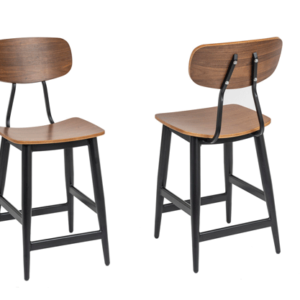 Fifties Steel and Wood Counter Stool