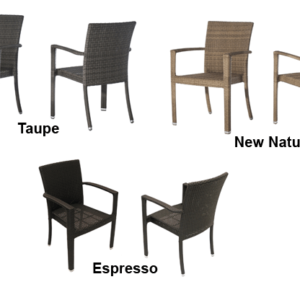 Isabella Stackable Aluminum and Polyethylene Weave Arm Chair