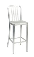 Fleet Brushed Aluminum Outdoor Bar Stool