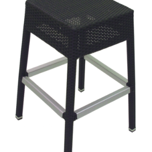 Isabella Stackable Aluminum and Polyethylene Weave Backless Bar Stool