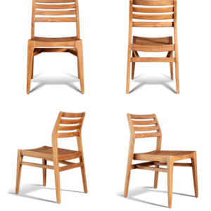 GAR Dune Genuine Slatted Teak Outdoor Commercial Side Chair