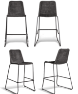 GAR Knot Steel and Powder-Coated Outdoor Commercial Bar Stool