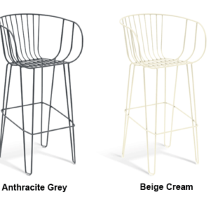 GAR Olivo Steel and Powder-Coated Outdoor Commercial Bar Stool - Closeout
