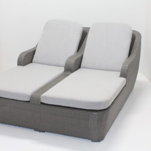 Durango Synthetic Wicker and Aluminum Double Chaise Outdoor Seating