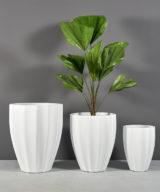 Alicante Ribbed Round Outdoor Restaurant Planter