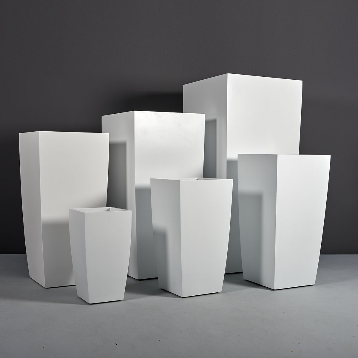 Toulan Modern Tall Tapered Square Outdoor Restaurant Planter