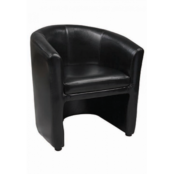 G&A 1010 Black Vinyl Wood Indoor Restaurant Lounge Seat