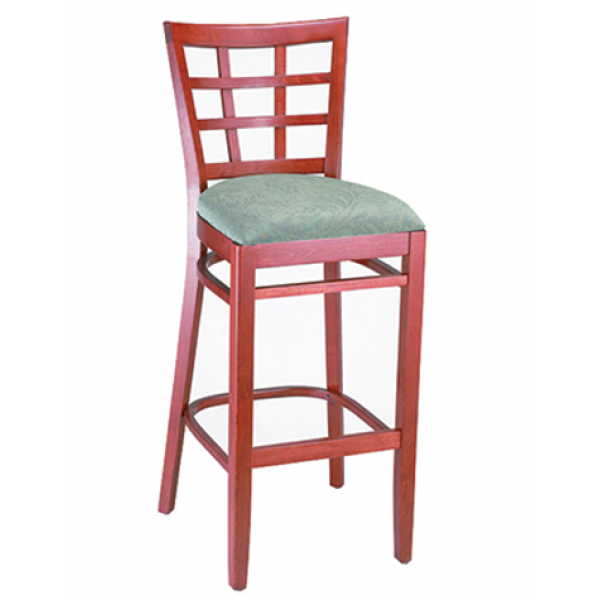 G&A Checker Back 9650-PS Beechwood Indoor Restaurant Barstool