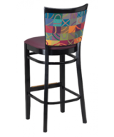 G&A Checker Back 9650FP-NH-PS Designer Series Custom Upholstered Indoor Restaurant Barstool