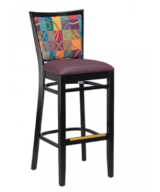 G&A Checker Back 9650FP-NH-PS Designer Series Custom Upholstered Indoor Restaurant Barstool