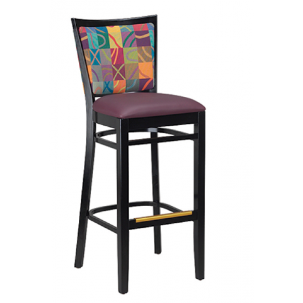 G&A Checker Back 9650FP-NH-PS Designer Series Custom Upholstered Indoor Restaurant Barstool
