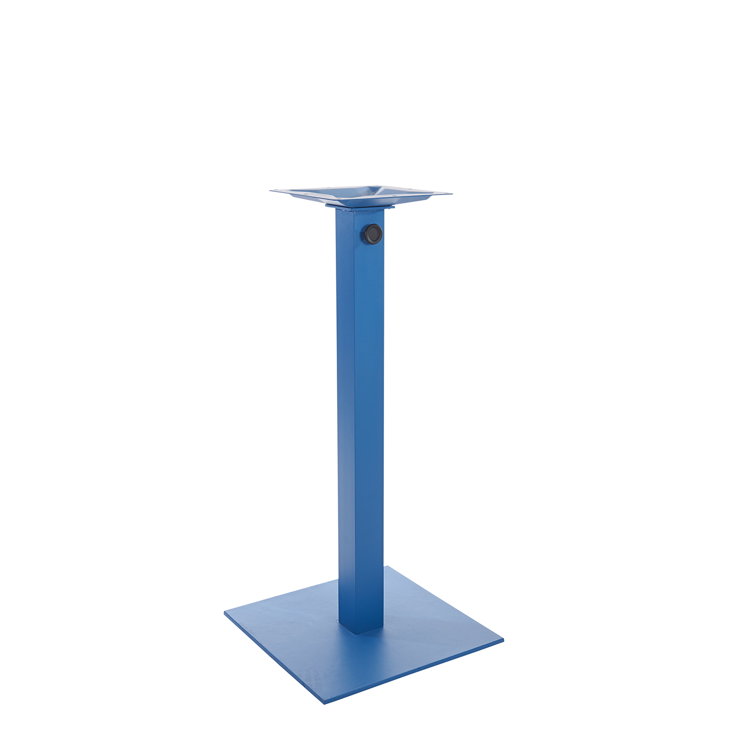 Margate 20-inch Square Dining Height Base - Zinc-Plated Cast Iron Bottom, Stainless Steel Column - Powder-Coated Berry