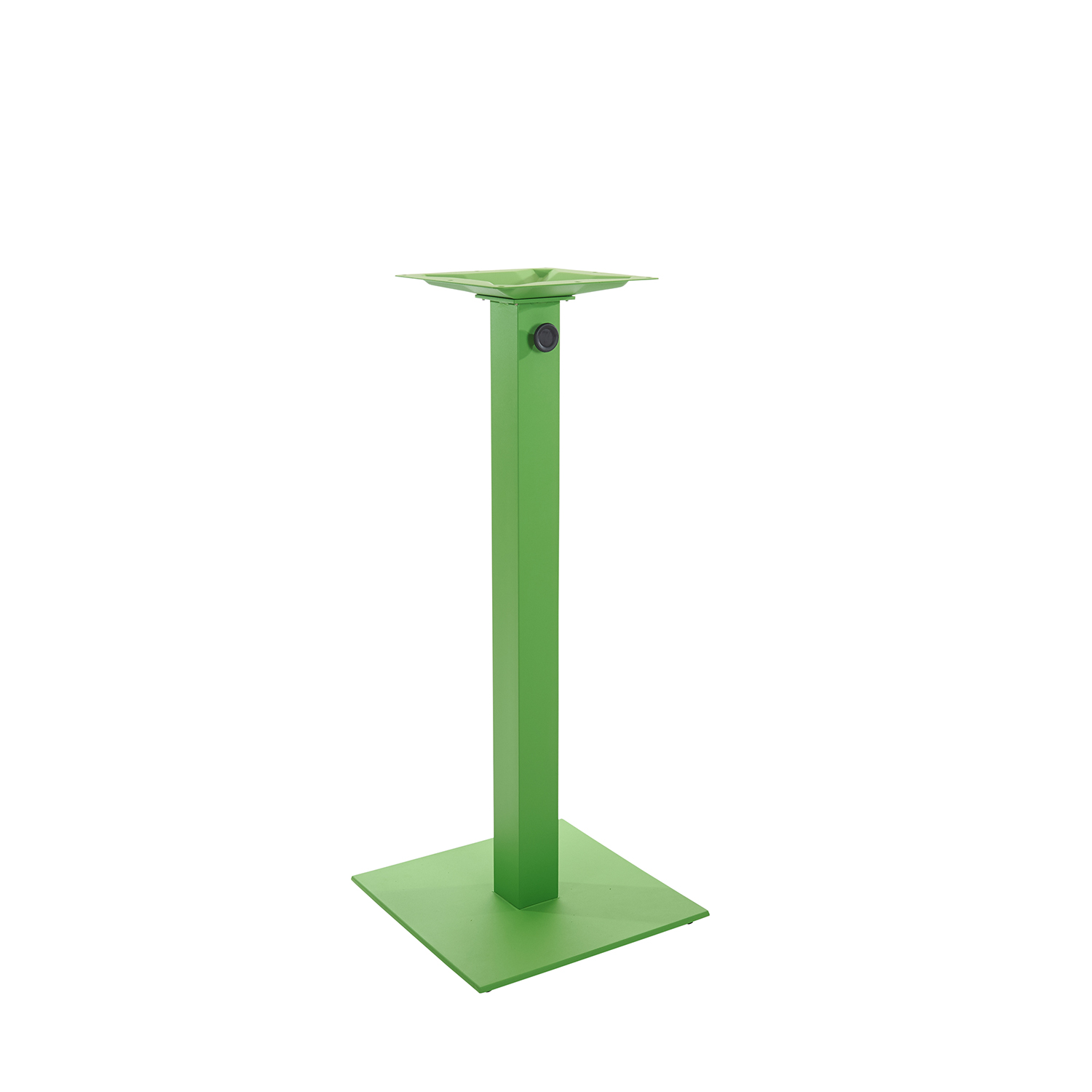 Margate 20-inch Square Dining Height Base - Zinc-Plated Cast Iron Bottom, Stainless Steel Column - Powder-Coated Lime