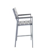 BFM Seaside Synthetic Teak Gray Arm Bar Stool 