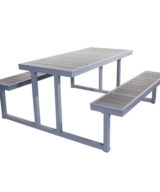 BFM Seaside Synthetic Teak Outdoor Restaurant Picnic Table
