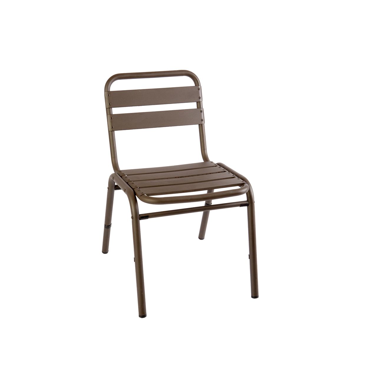 BFM Capri Powder-Coated Aluminum Outdoor Restaurant Side Chair - Bronze