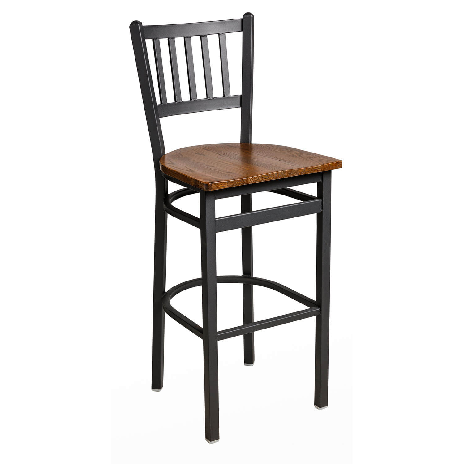 BFM Troy Slat Back Indoor Restaurant Metal Barstool