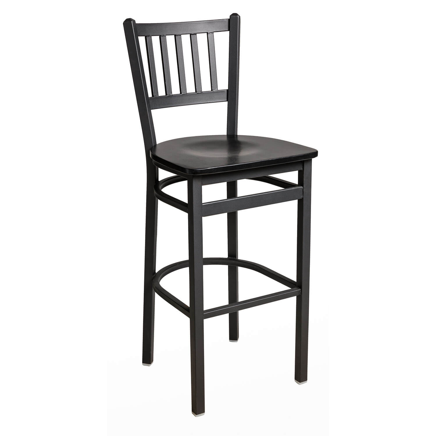 BFM Troy Slat Back Indoor Restaurant Metal Barstool