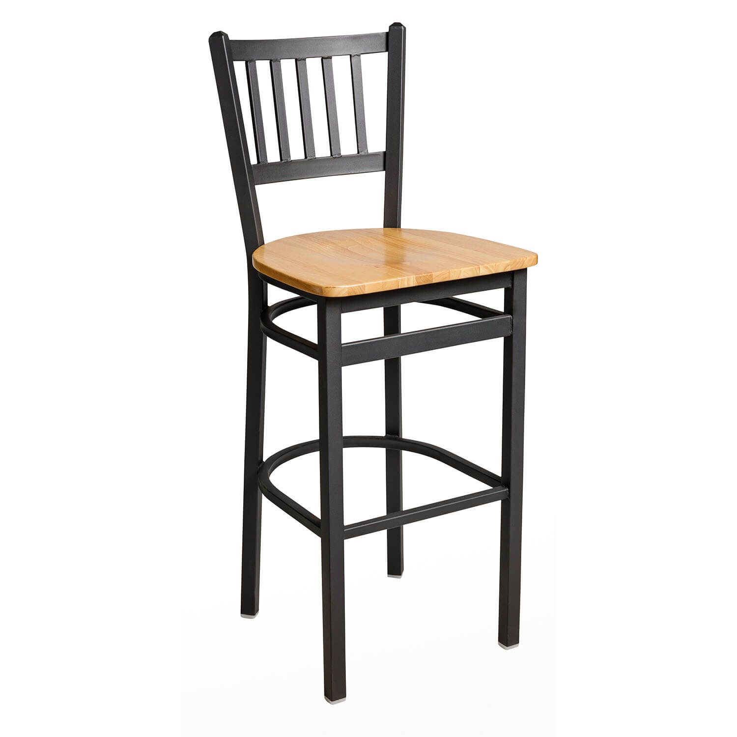 BFM Troy Slat Back Indoor Restaurant Metal Barstool