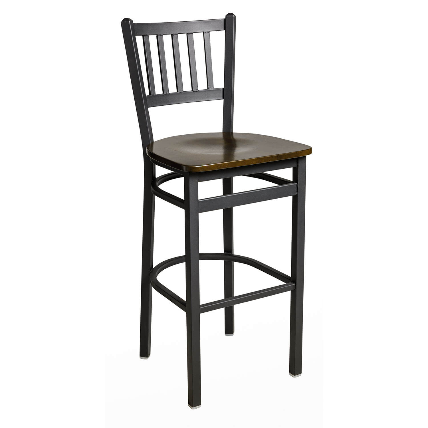 BFM Troy Slat Back Indoor Restaurant Metal Barstool
