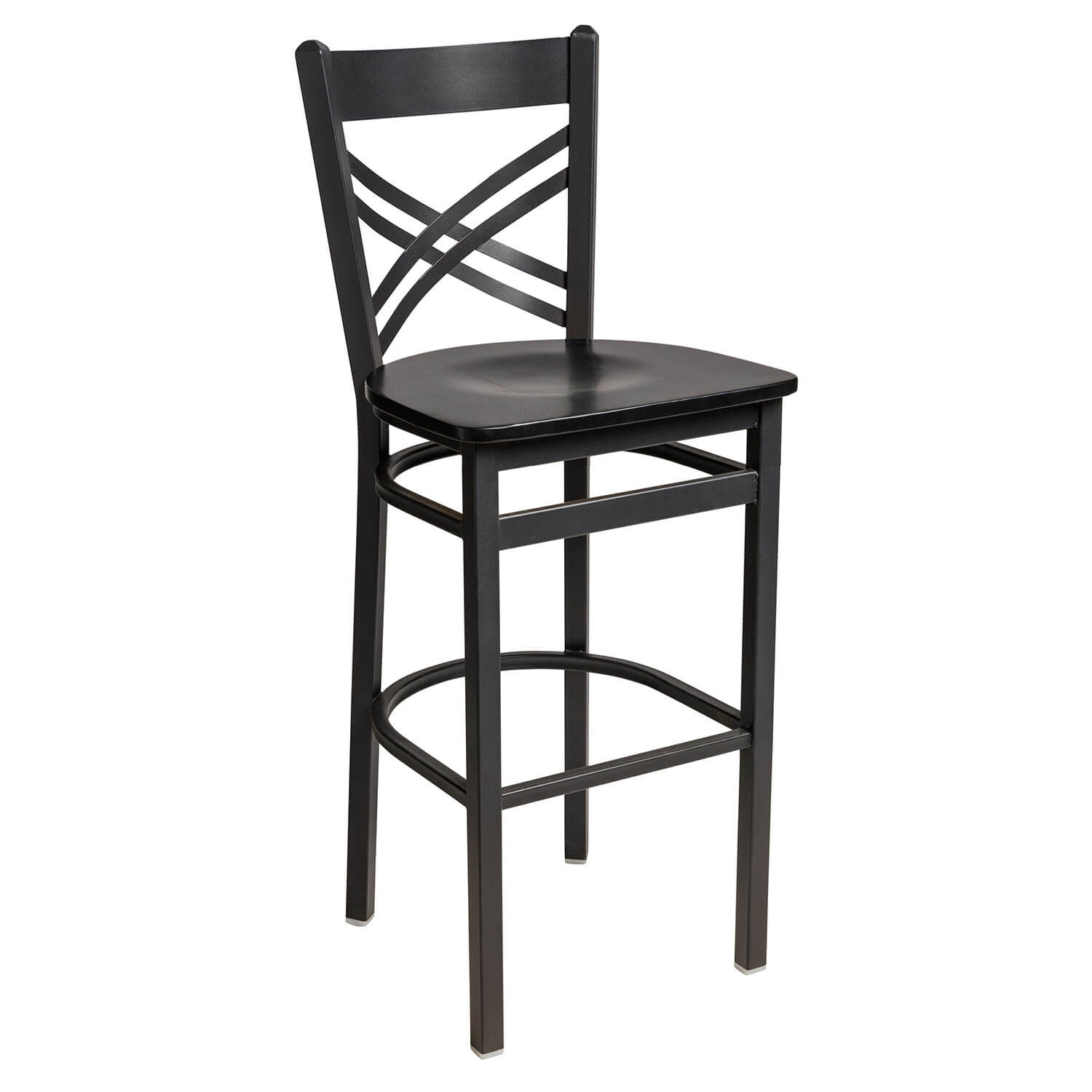 BFM Akrin Cross Back Indoor Restaurant Metal Barstool