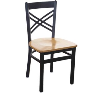 BFM Akrin Cross Back Indoor Restaurant Metal Chair