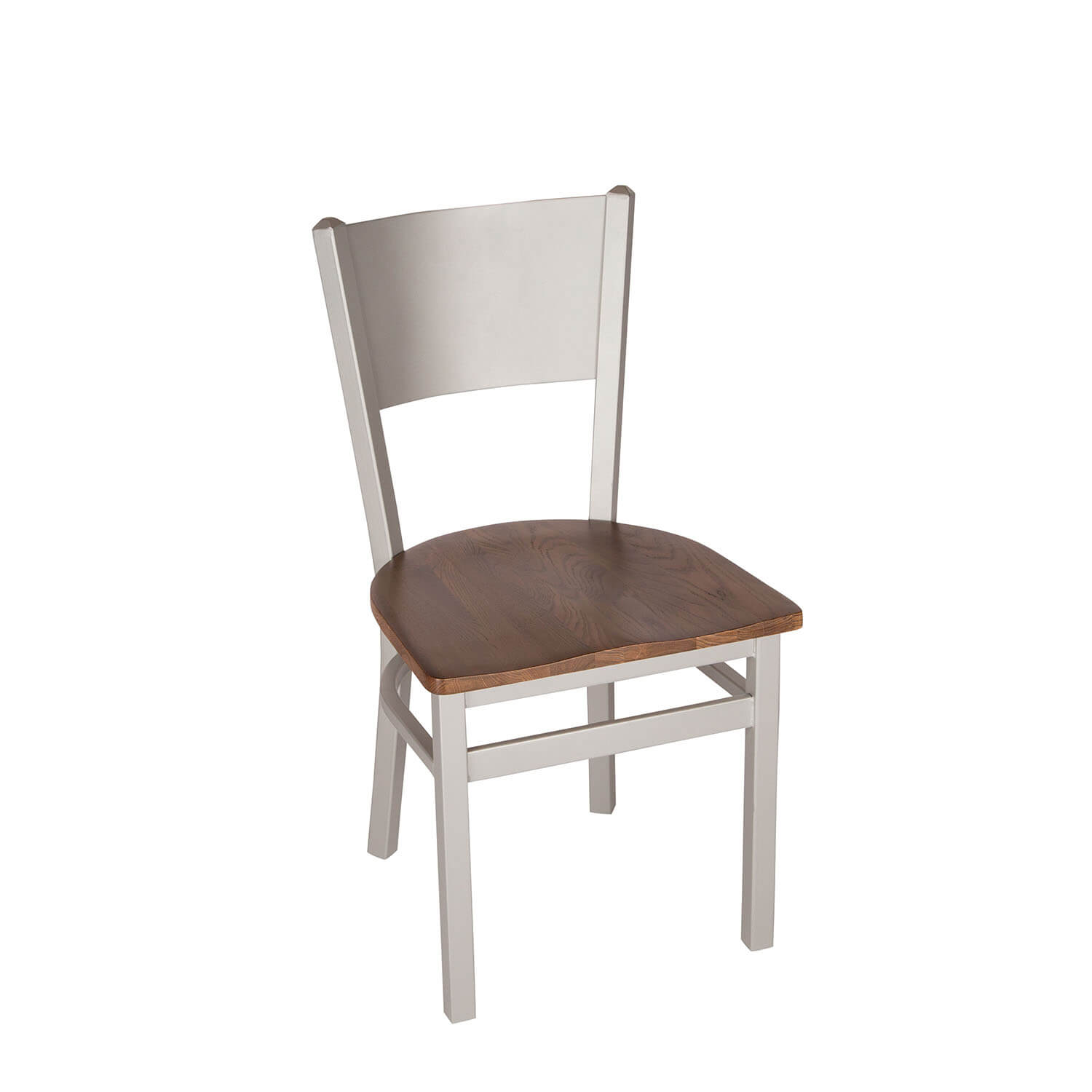 BFM Axel Solid Steel Back Chair - Autumn Ash Seat - Steel Frame - Silver Mist Finish for Indoor Restaurants