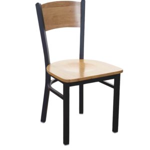 BFM Dale Solid Wood Back, Metal Frame Indoor Restaurant Chair