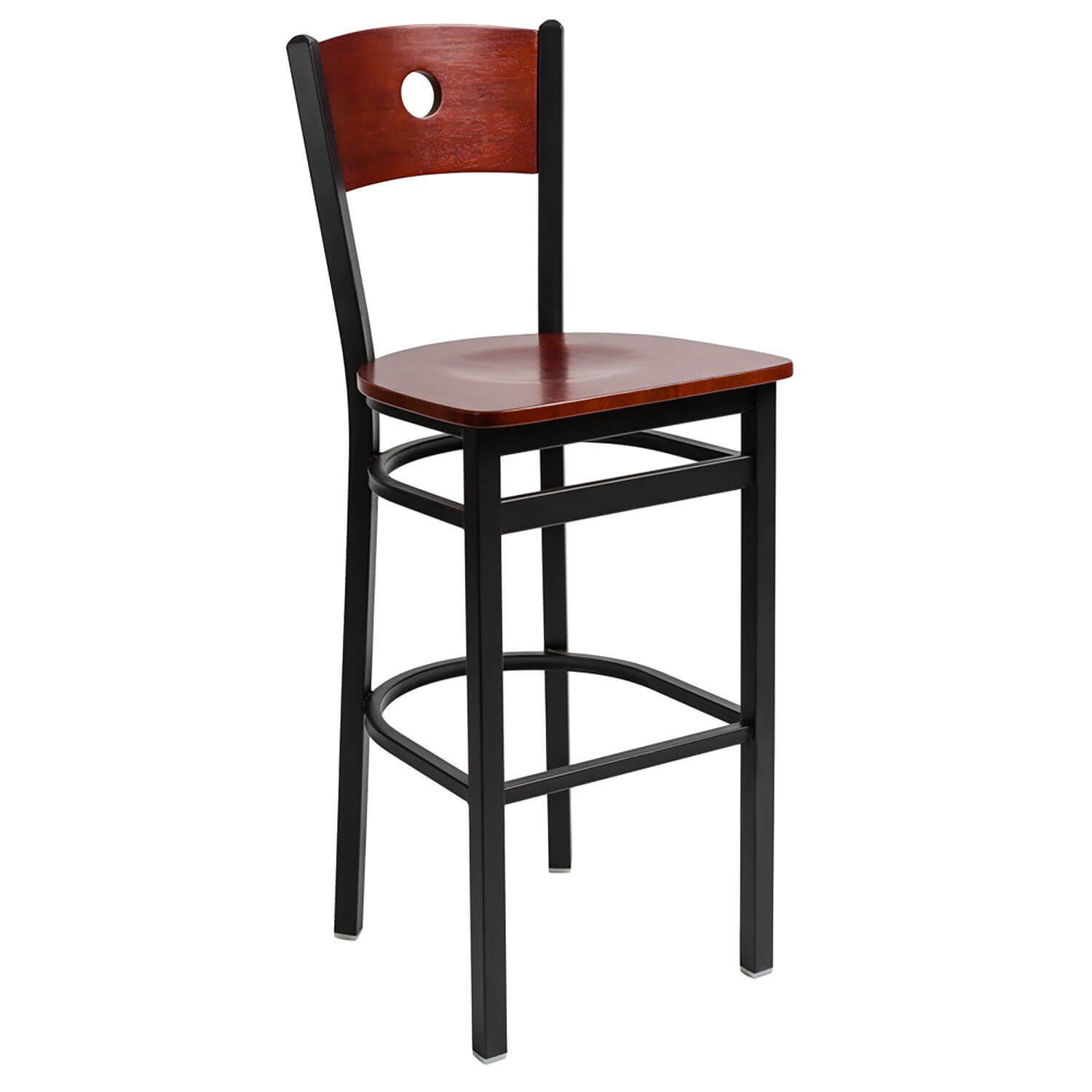BFM Darby Circle Wood Back Indoor Restaurant Barstool