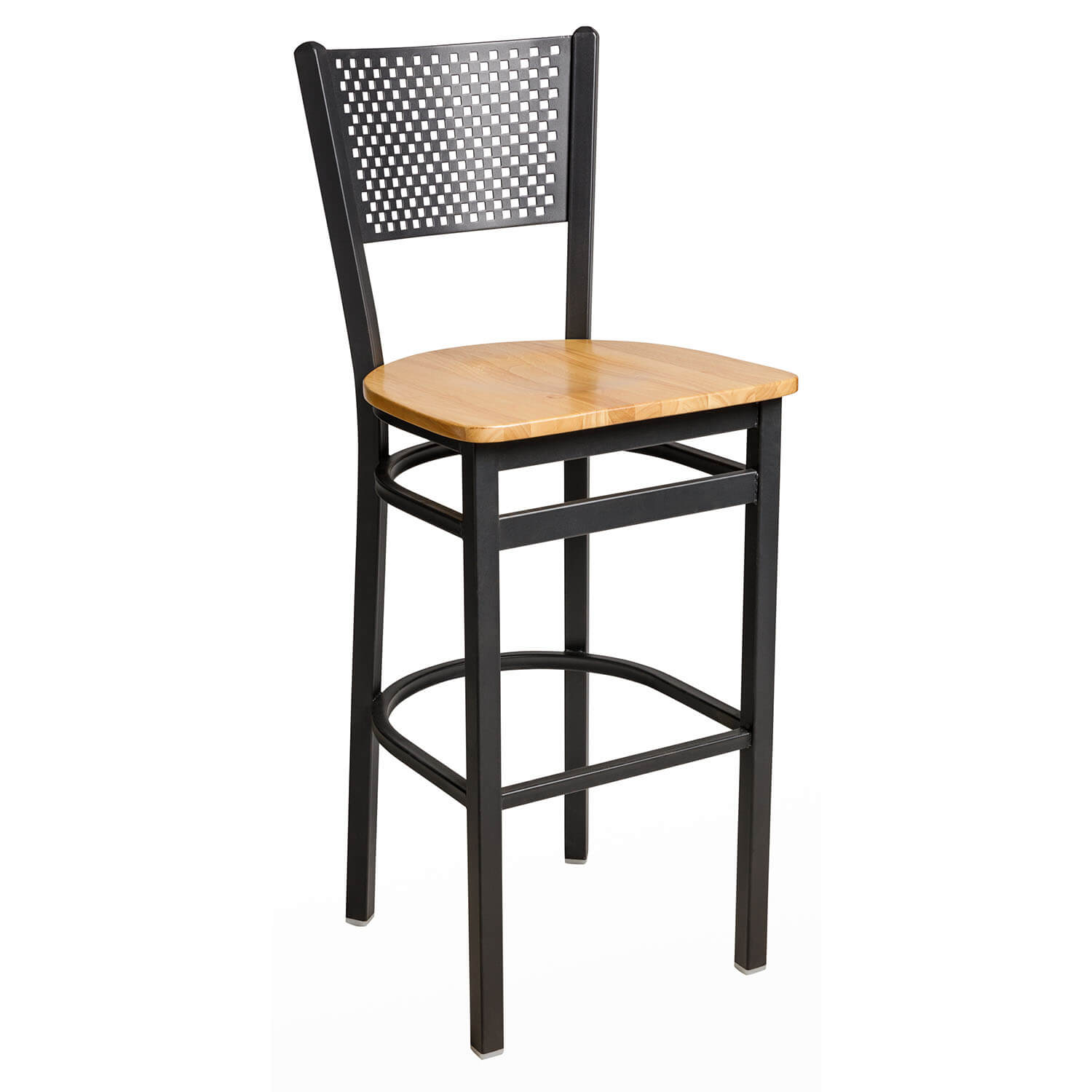 BFM Polk Perforated Back Metal Restaurant Barstool