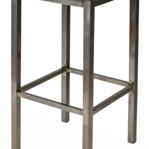 BFM Trent Backless Square Barstool - Autumn Ash Wood Seat - Steel Frame - Clear Coat Finish for Indoor Restaurants