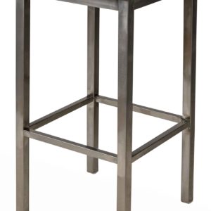 BFM Trent Backless Square Barstool - Black Wood Seat - Steel Frame - Clear Coat Finish for Indoor Restaurants