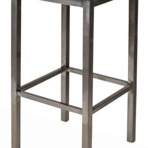 BFM Trent Backless Square Barstool - Cherry Wood Seat - Steel Frame - Clear Coat Finish for Indoor Restaurants