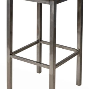 BFM Trent Backless Square Barstool - Natural Wood Seat - Steel Frame - Clear Coat Finish for Indoor Restaurants