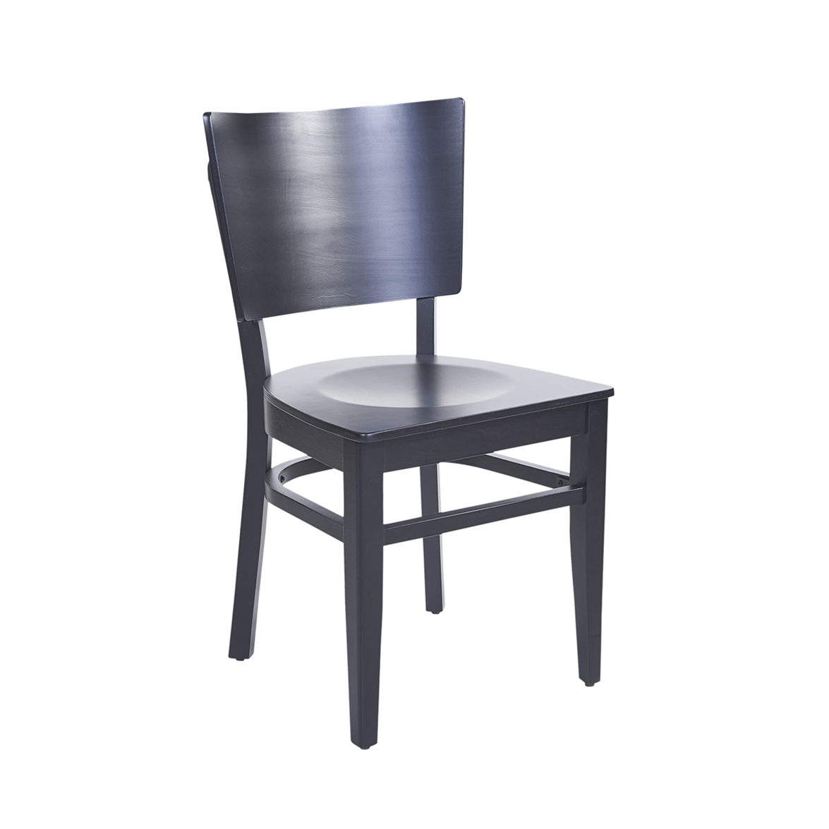 BFM Aston Beechwood Chair Black Stain - Black Stain Veneer Seat for Indoor Restaurants