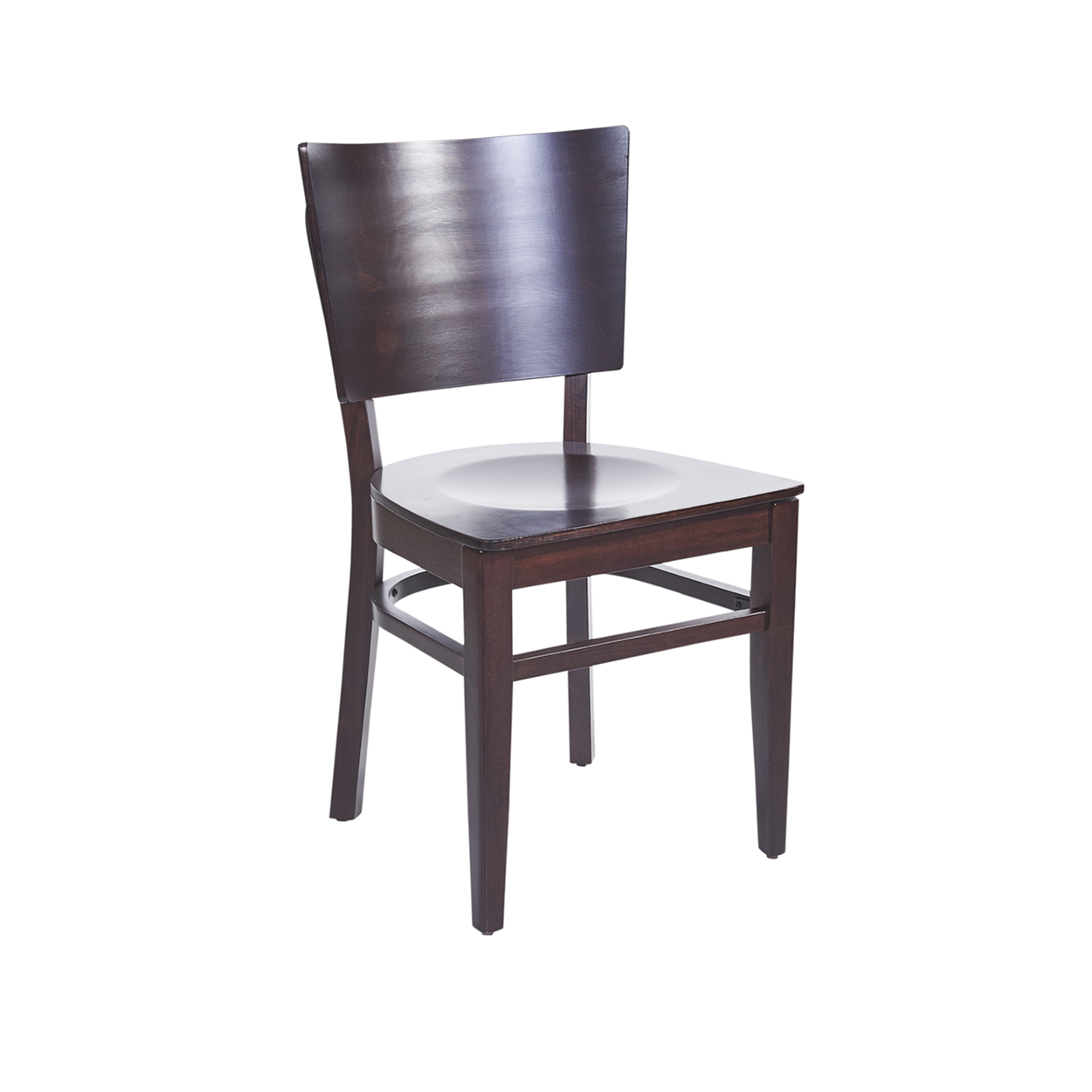 BFM Aston Beechwood Chair Dark Walnut - Dark Walnut Veneer Seat for Indoor Restaurants