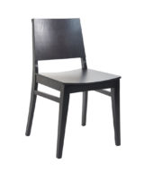 BFM Dover Beechwood Chair Black Stain - Black Stain Veneer Seat for Indoor Restaurants