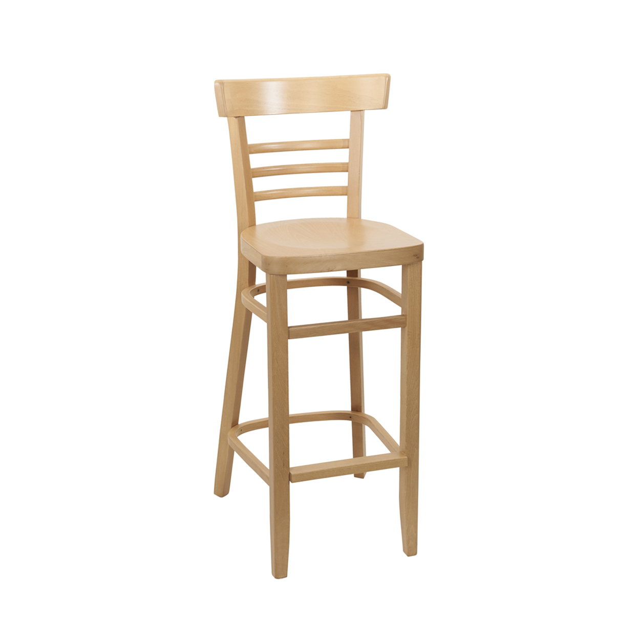 BFM Giulia Barstool Beechwood Black Stain - Black Stain Veneer Seat for Indoor Restaurants