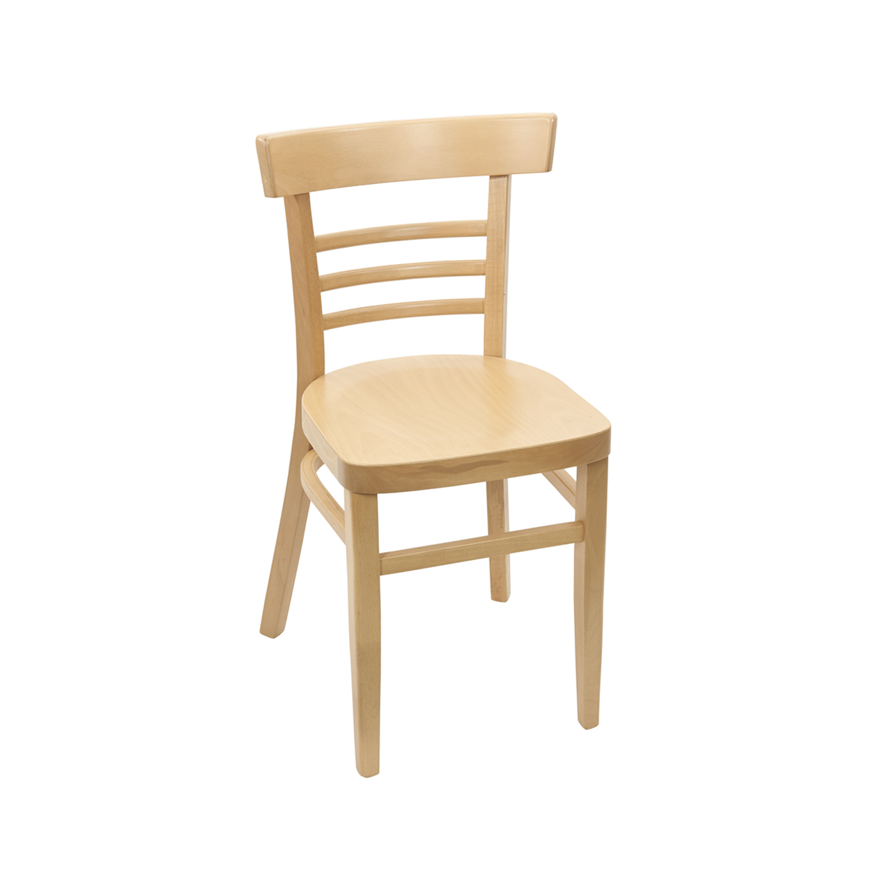 BFM Giulia Beechwood Chair Black Stain - Black Stain Veneer Seat for Indoor Restaurants