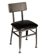 BFM Lincoln Side Chair, Autumn Ash Wood Seat & Back - Steel Frame - Clear Coat Finish for Indoor Restaurants