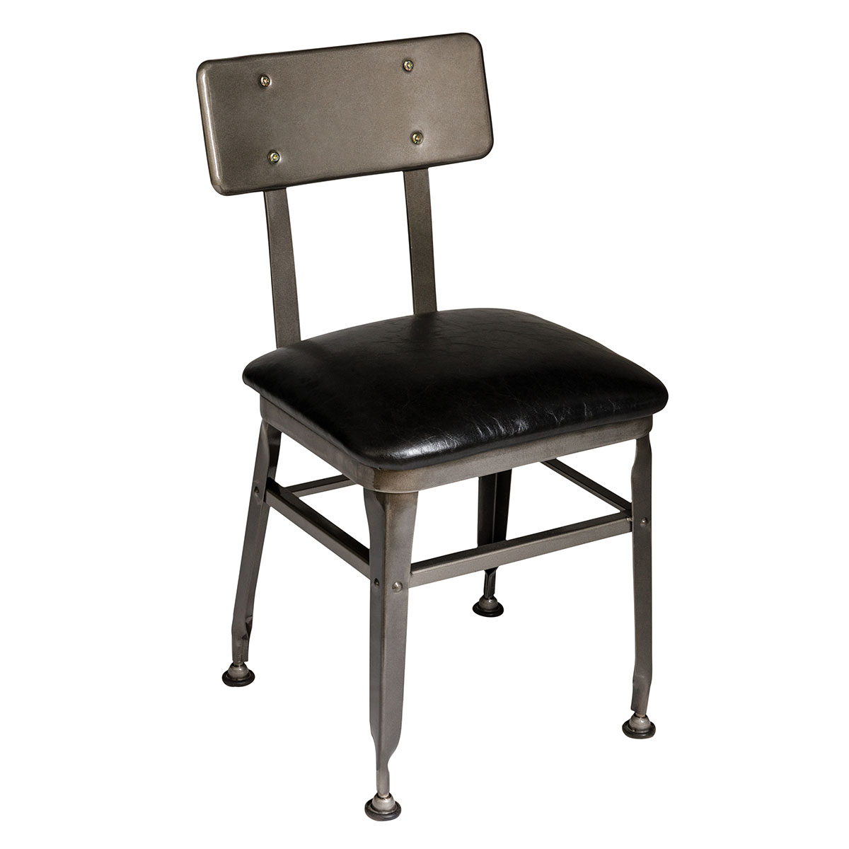 BFM Lincoln Side Chair, Autumn Ash Wood Seat & Back - Steel Frame - Clear Coat Finish for Indoor Restaurants